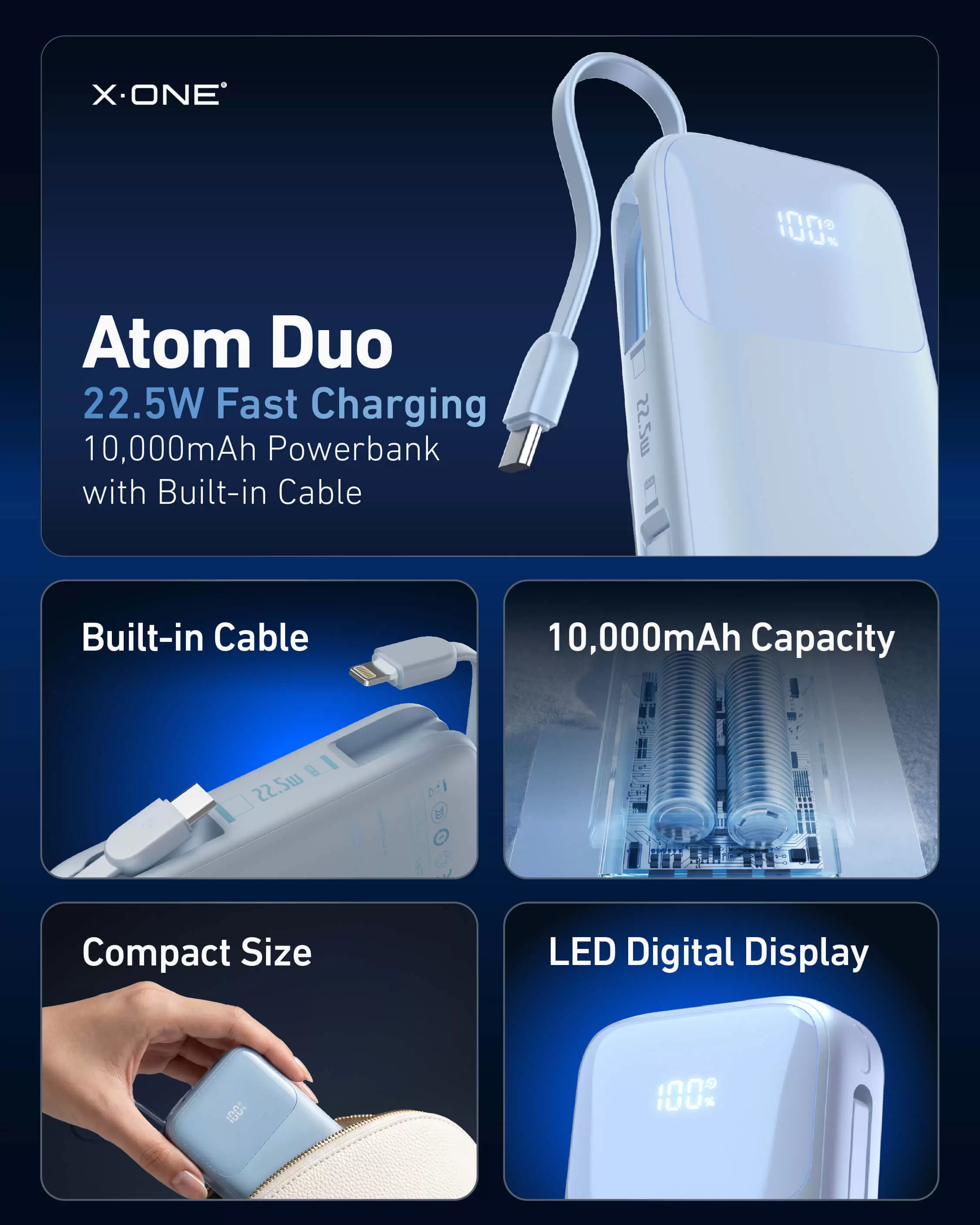 Atom Duo 22.5W 10000mAh パワーバンク